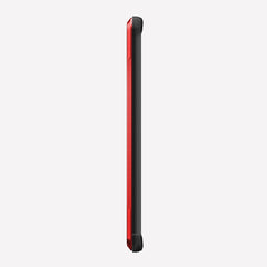 Defense shield red on a silver Galaxy S20 showing the side view to show the side buttons on the device