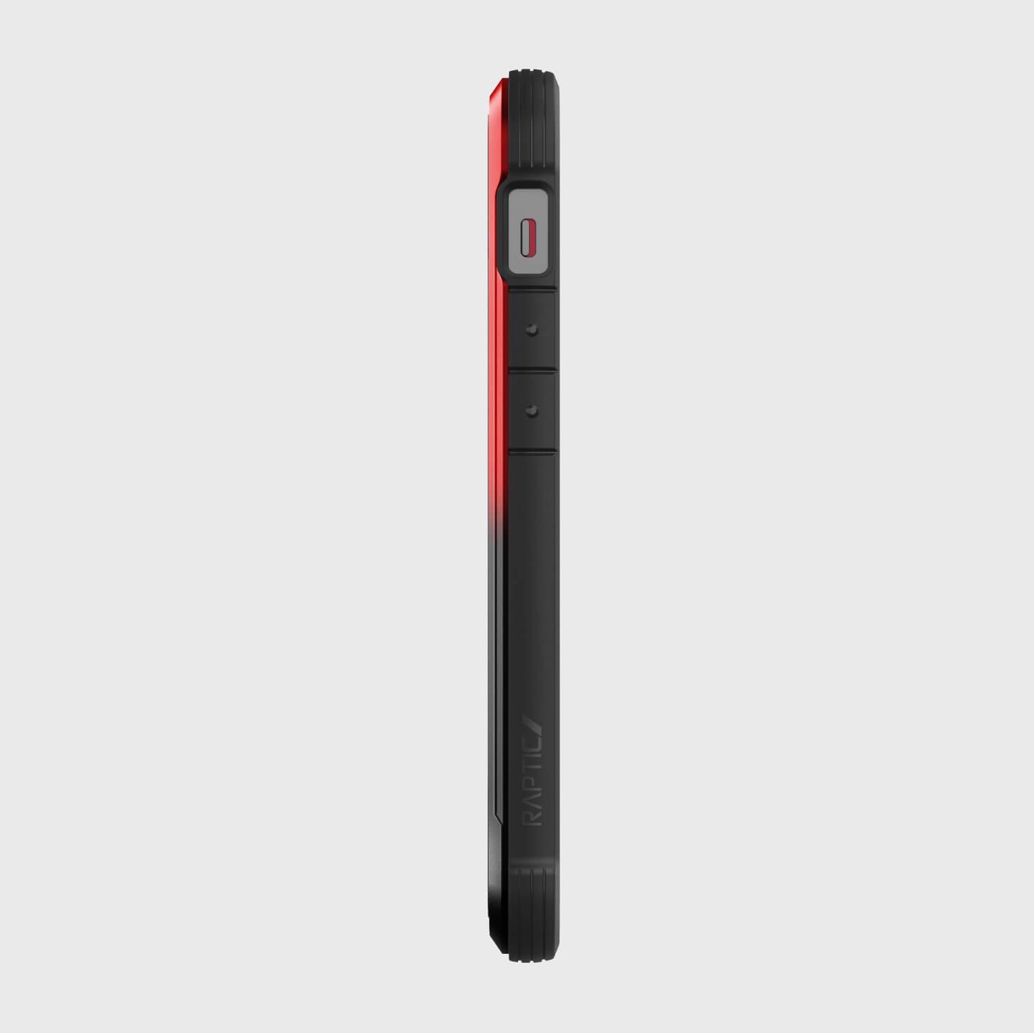 A black and red iPhone 12 Mini Case - SHIELD by Raptic on a white background.