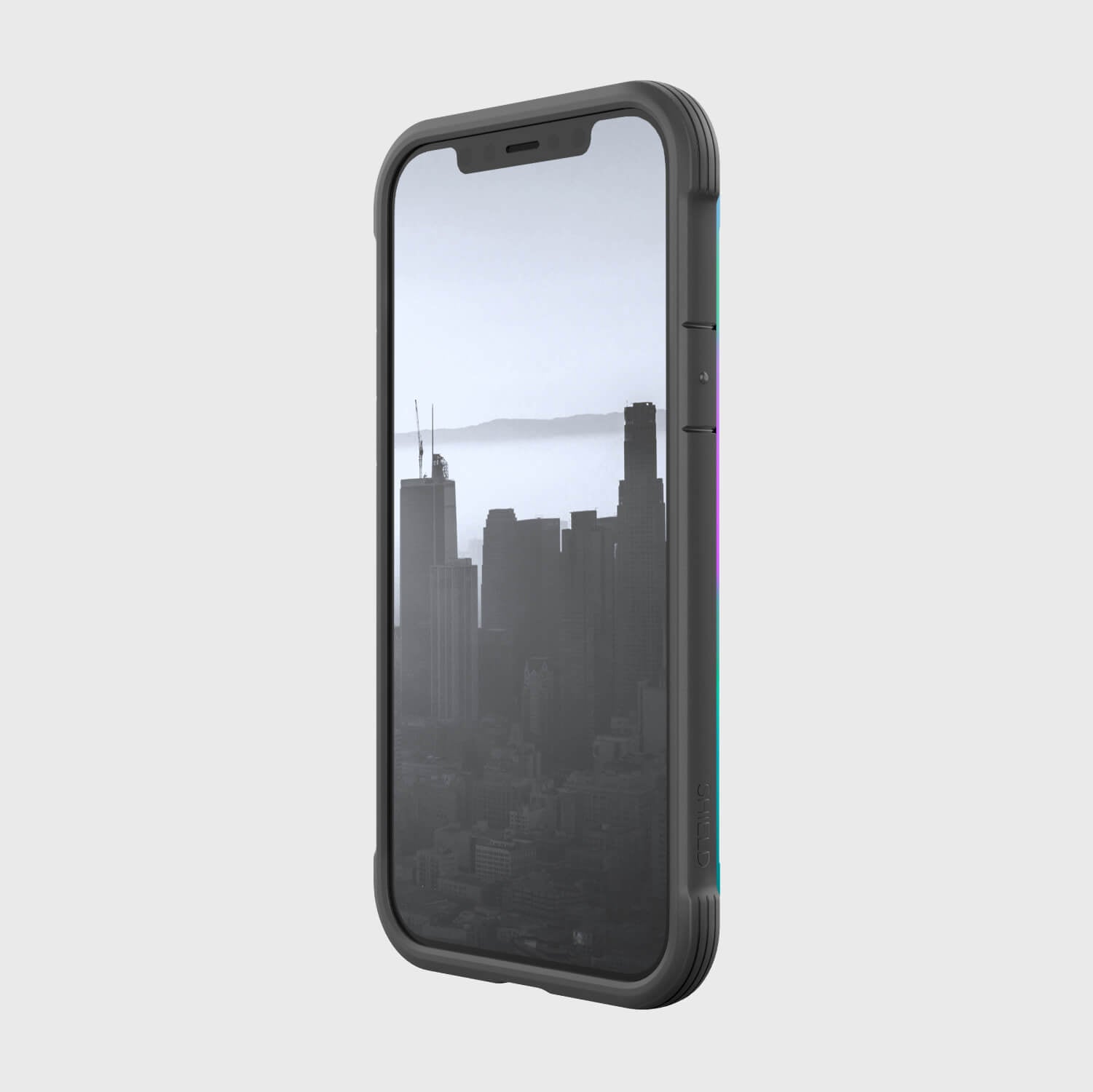 The back of a Raptic iPhone 12 & iPhone 12 Pro Case - SHIELD offers both protection and a stunning view of the city.