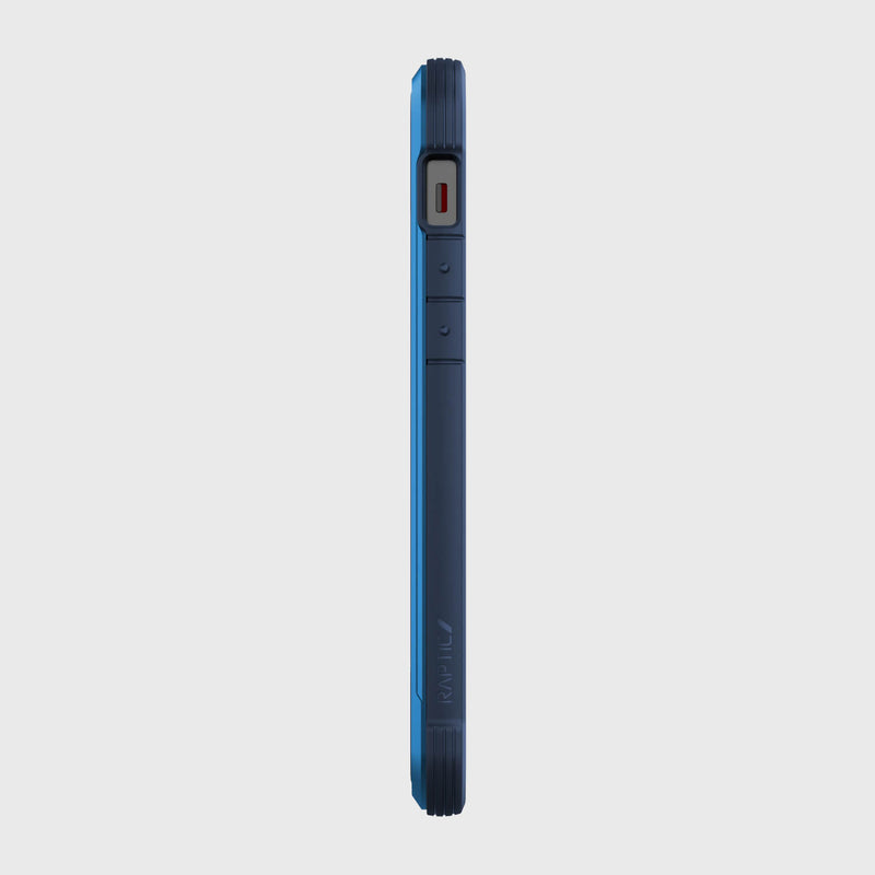 A protective blue iPhone 12 & iPhone 12 Pro case - SHIELD by Raptic.