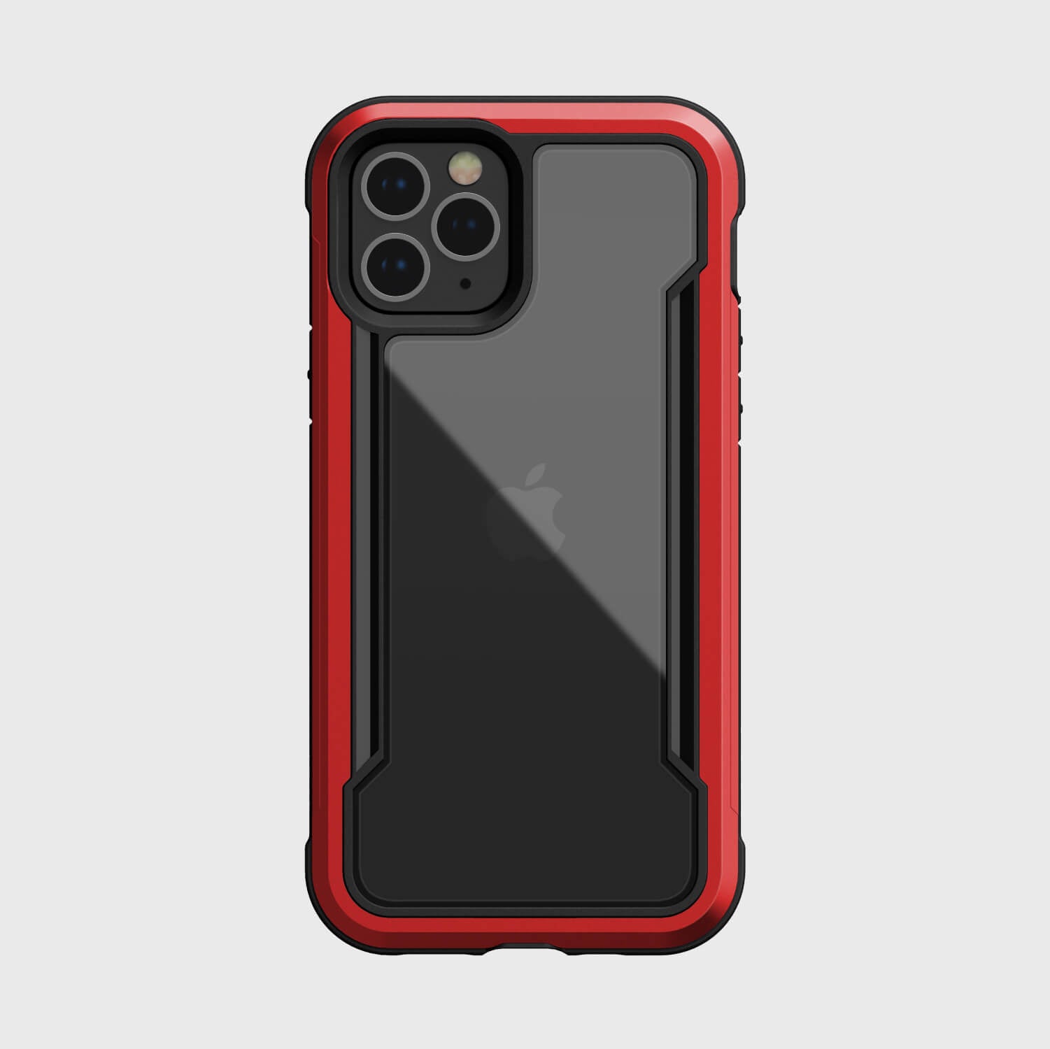 The Raptic SHIELD case for iPhone 12 Pro Max offers foot drop protection with its sleek design in red and black.