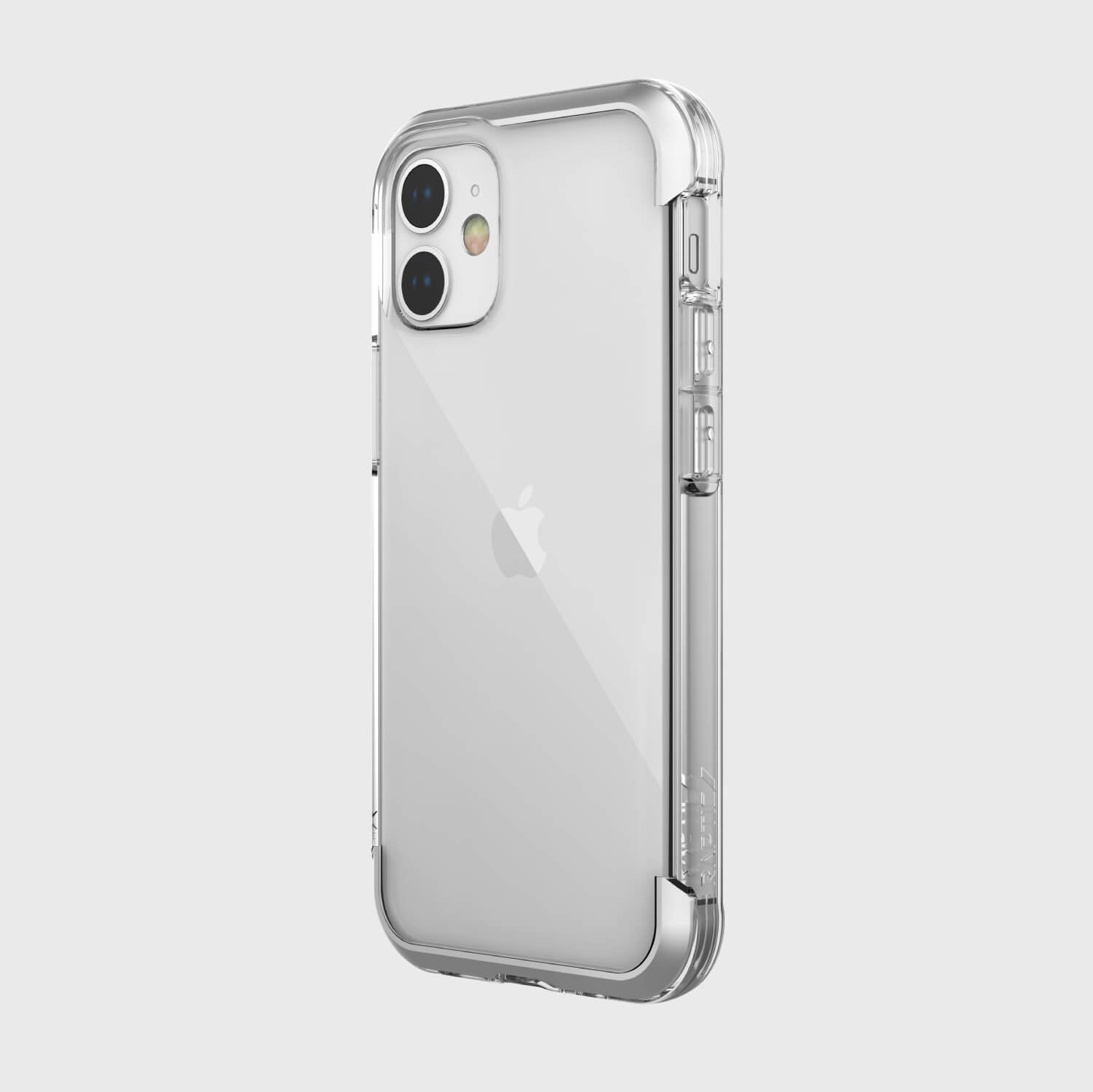 Showing a iPhone 12 Mini in a clear Raptic air case