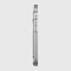 The back view of a silver Raptic Air iPhone 12 Mini Case designed for iPhone 12 Mini.