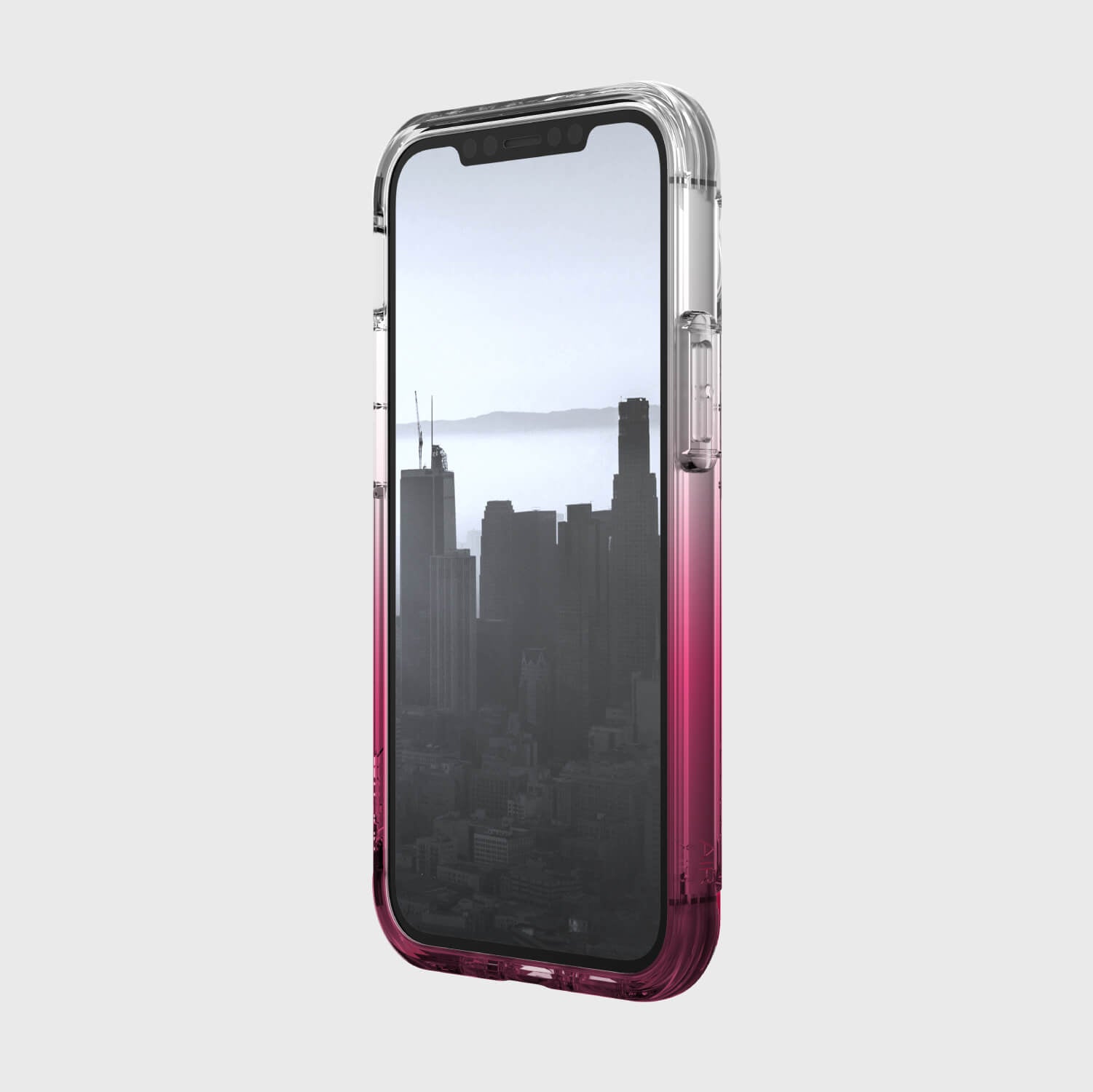A pink Raptic iPhone 12 Mini Case - Air with drop protection.
