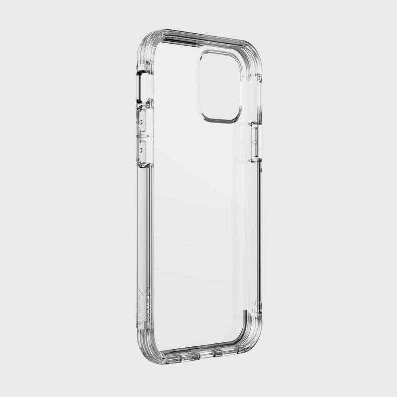 A clear Raptic Air iPhone 12 Pro Max Case offering wireless charging compatibility.