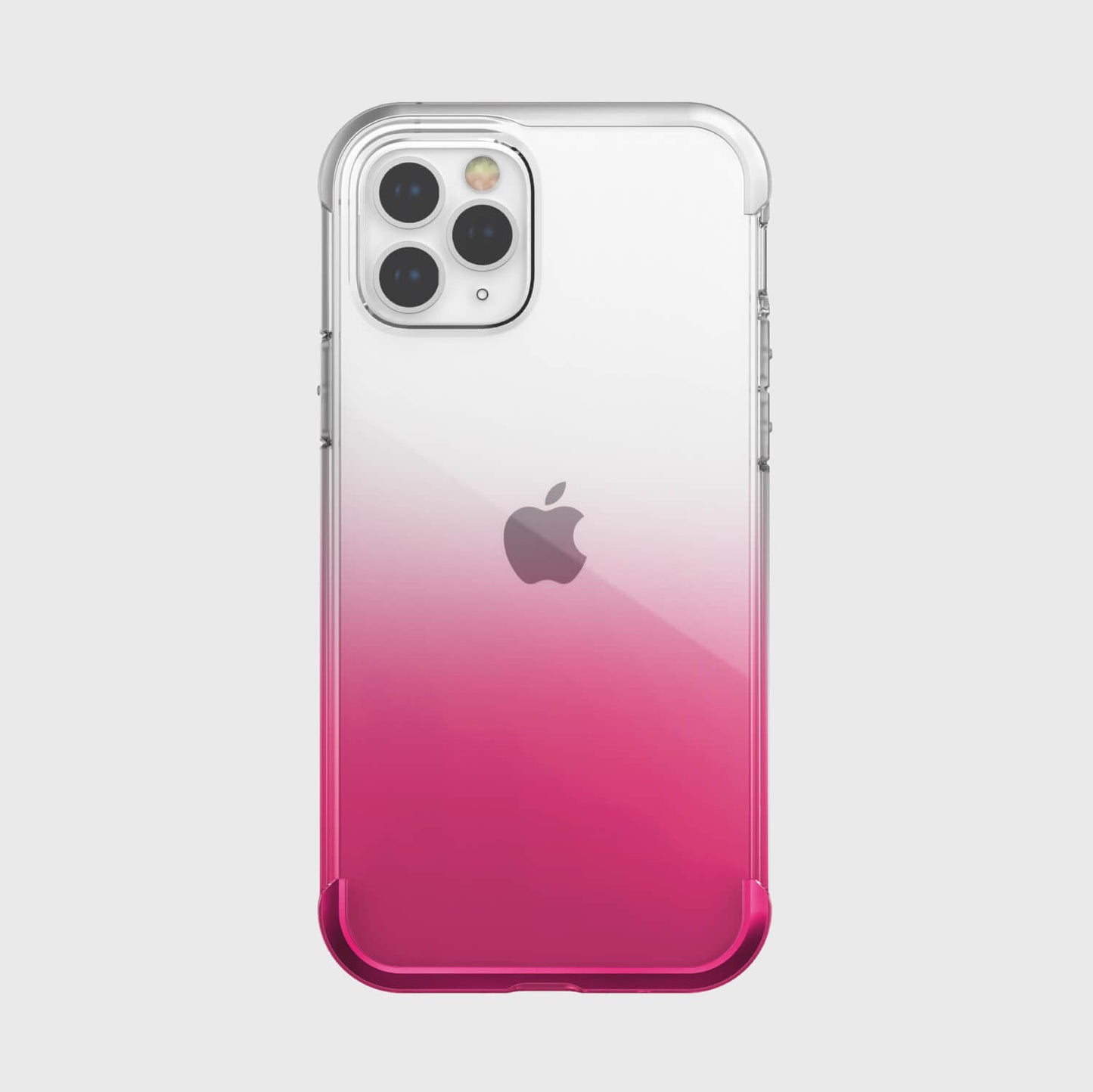 An iPhone 12 Pro Max Case - AIR in pink and white with wireless charging compatibility from Raptic.