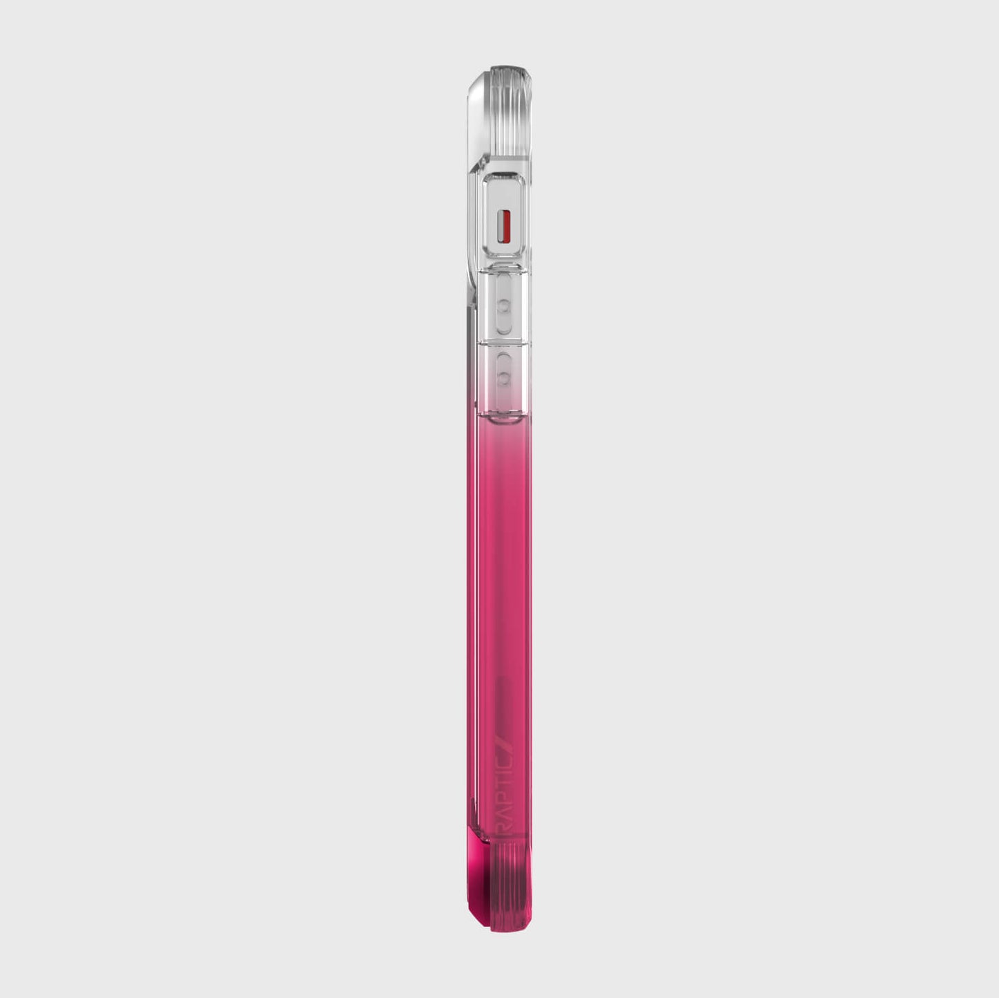A bottle of pink liquid on a white background featuring Raptic Air and the iPhone 12 & iPhone 12 Pro Case - AIR.
