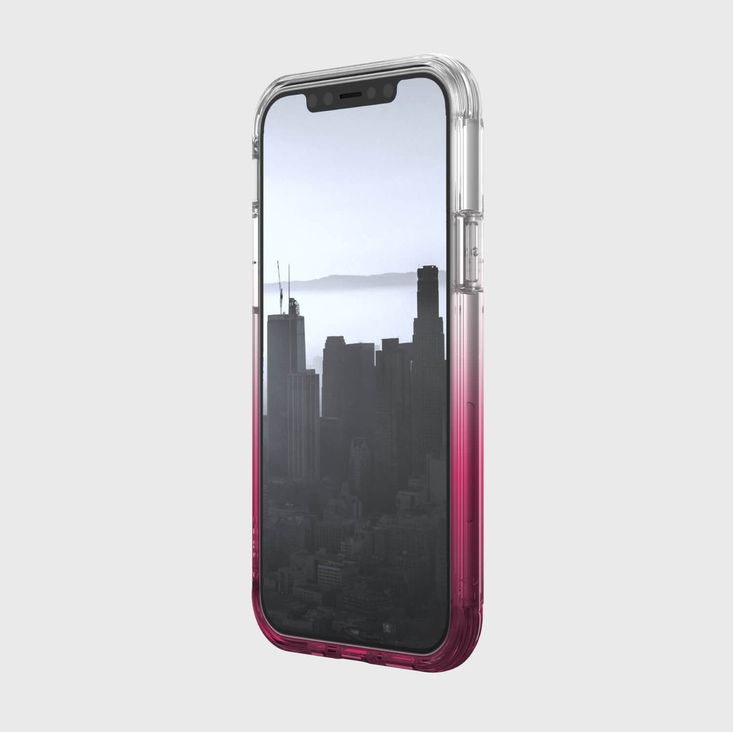 The back of an iPhone 12 Pro Max case - AIR by Raptic with wireless charging compatibility and 4-meter drop protection.