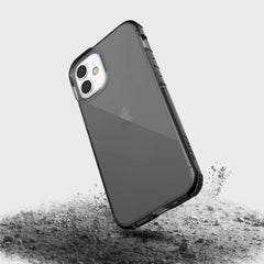The Raptic iPhone 12 Pro Max Case - CLEAR with sand on the back provides drop protection.