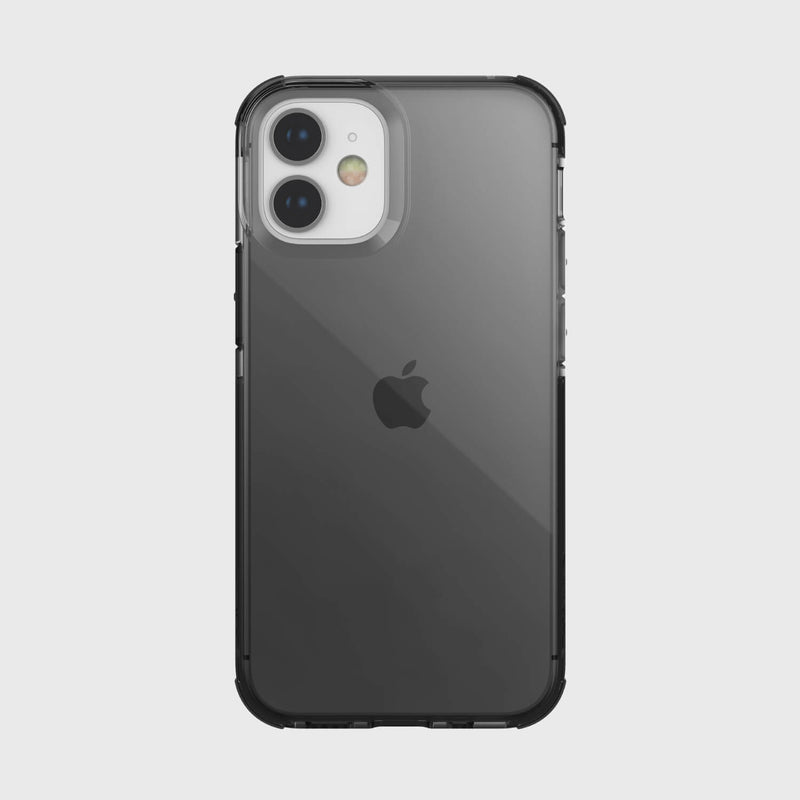 The back view of an iPhone 12 Pro Max Case - CLEAR Raptic case in black, offering drop protection.