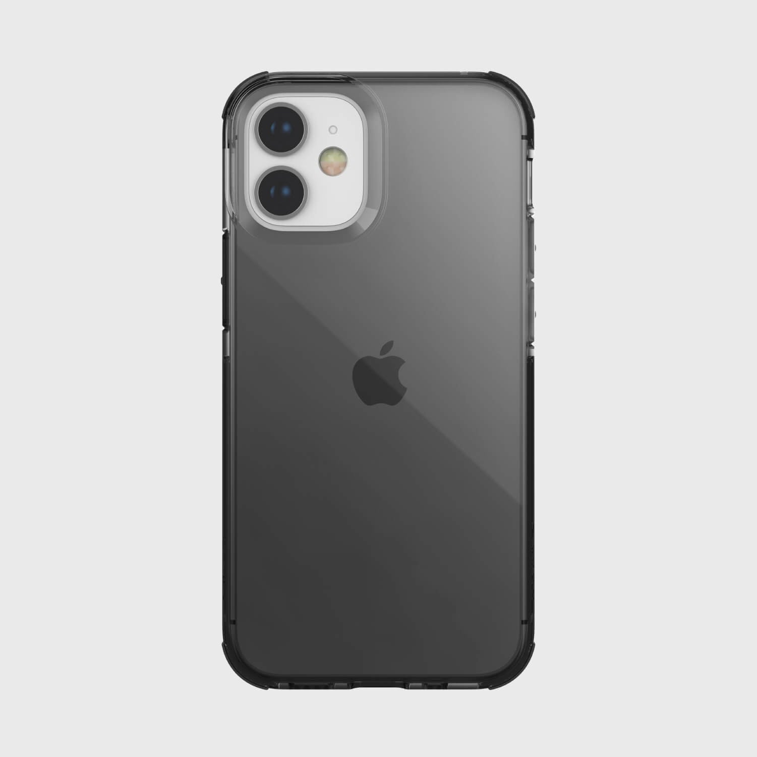 The back view of an iPhone 12 Pro Max Case - CLEAR Raptic case in black, offering drop protection.