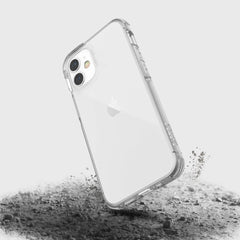 A Raptic iPhone 12 Pro Max Case - CLEAR offering drop protection for the iPhone 11, adorned with sand for added style.