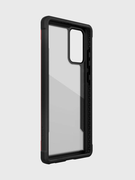 The military-grade drop protection X-Doria Samsung Galaxy Note 20 Case - SHIELD Red with a back view.