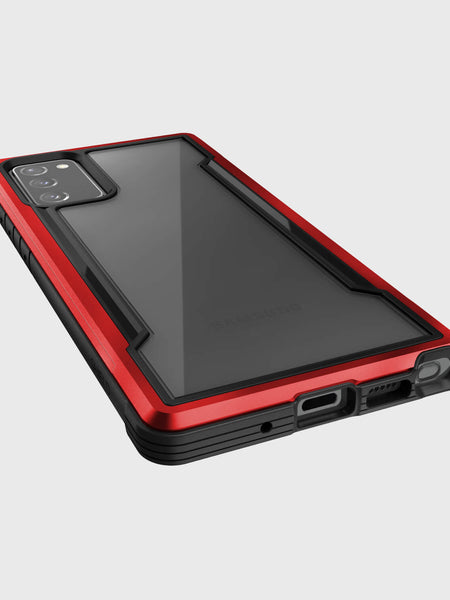 Get the ultimate X-Doria Samsung Galaxy Note 20 Case - SHIELD Red in red and black, offering military-grade drop protection and free shipping. Experience peace of mind knowing your phone is safeguarded from drops on concrete.