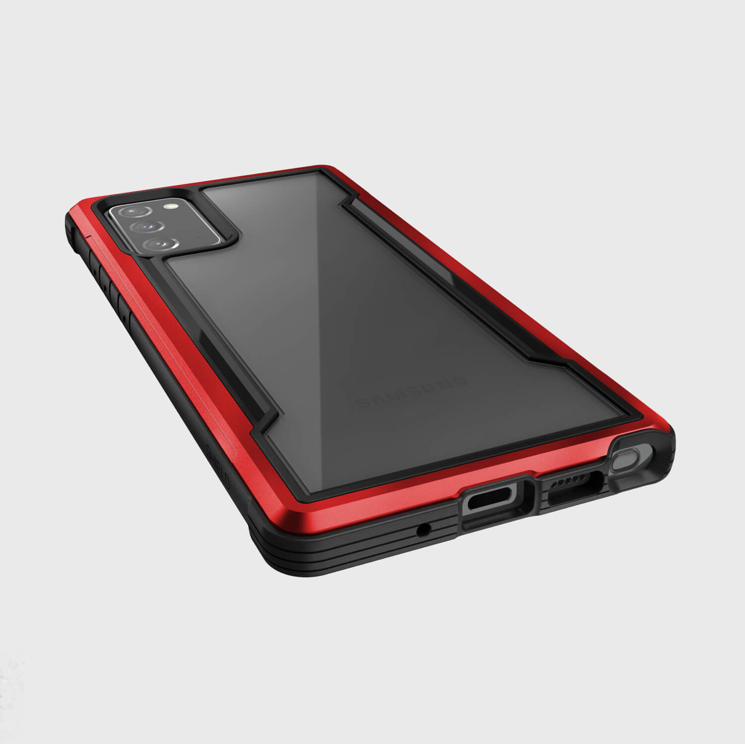 Get the ultimate X-Doria Samsung Galaxy Note 20 Case - SHIELD Red in red and black, offering military-grade drop protection and free shipping. Experience peace of mind knowing your phone is safeguarded from drops on concrete.