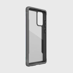 The back view of the Raptic Samsung Galaxy Note 20 Case - SHIELD Iridescent, featuring drop protection and wireless charging compatibility.