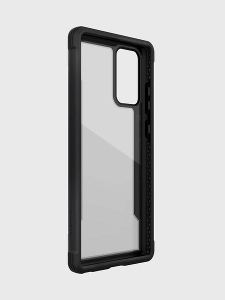 The Raptic Galaxy Note 20 Case - SHIELD Black, with wireless charging compatibility, is shown on a white background.