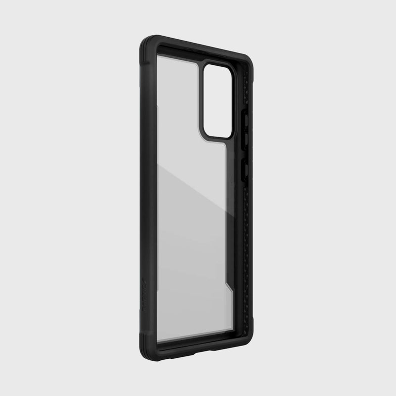 The Raptic Galaxy Note 20 Case - SHIELD Black, with wireless charging compatibility, is shown on a white background.
