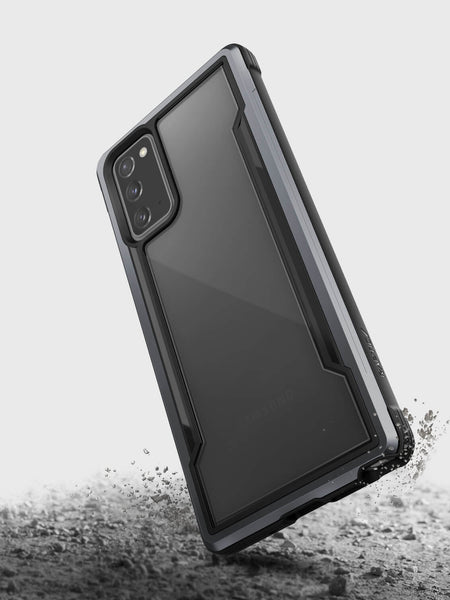 The Raptic Galaxy Note 20 Case - SHIELD Black offers drop protection and wireless charging compatibility.