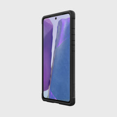 The Raptic Galaxy Note 20 Case - SHIELD Black, featuring drop protection and wireless charging compatibility, is showcased on a white background.
