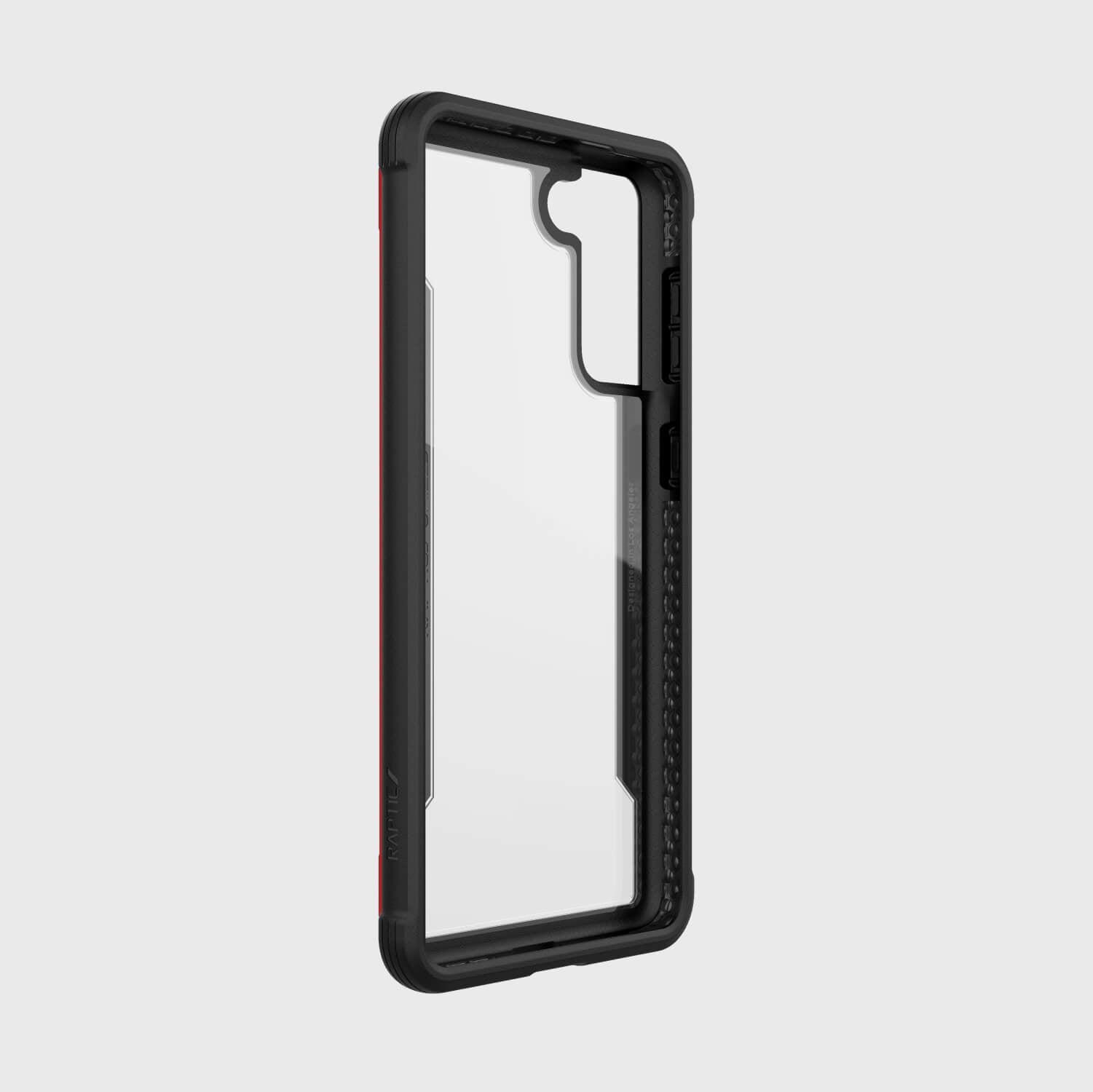 The back view of the X-Doria Samsung Galaxy S21+ Case Raptic Shield Red featuring military-grade drop protection.