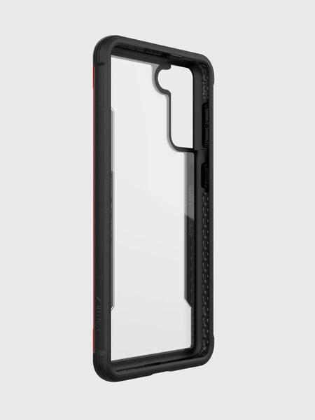 The back view of the X-Doria Samsung Galaxy S21 Case Raptic Shield Red.