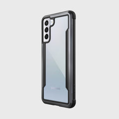 Showing a Samsung Galaxy S21 in a black Raptic Shield case