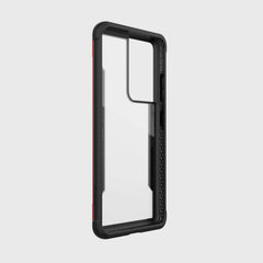 A black and red phone case providing drop protection for the Samsung Galaxy S21 Ultra Case Raptic Shield Red by X-Doria.