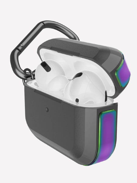 A Raptic TREK Apple AirPods Pro case with a purple handle.