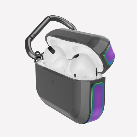 A Raptic TREK Apple AirPods Pro case with a purple handle.