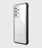 Clear eco-friendly case on a Samsung Galaxy A53 smartphone with a triple camera setup by Raptic Strong.