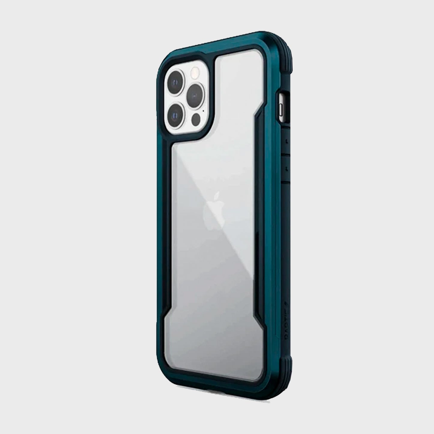 The iPhone 12 Mini Case - SHIELD by Raptic is shown in teal.
