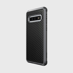 Luxurious Case for Samsung Galaxy S10. Raptic Lux in black carbon fiber.
