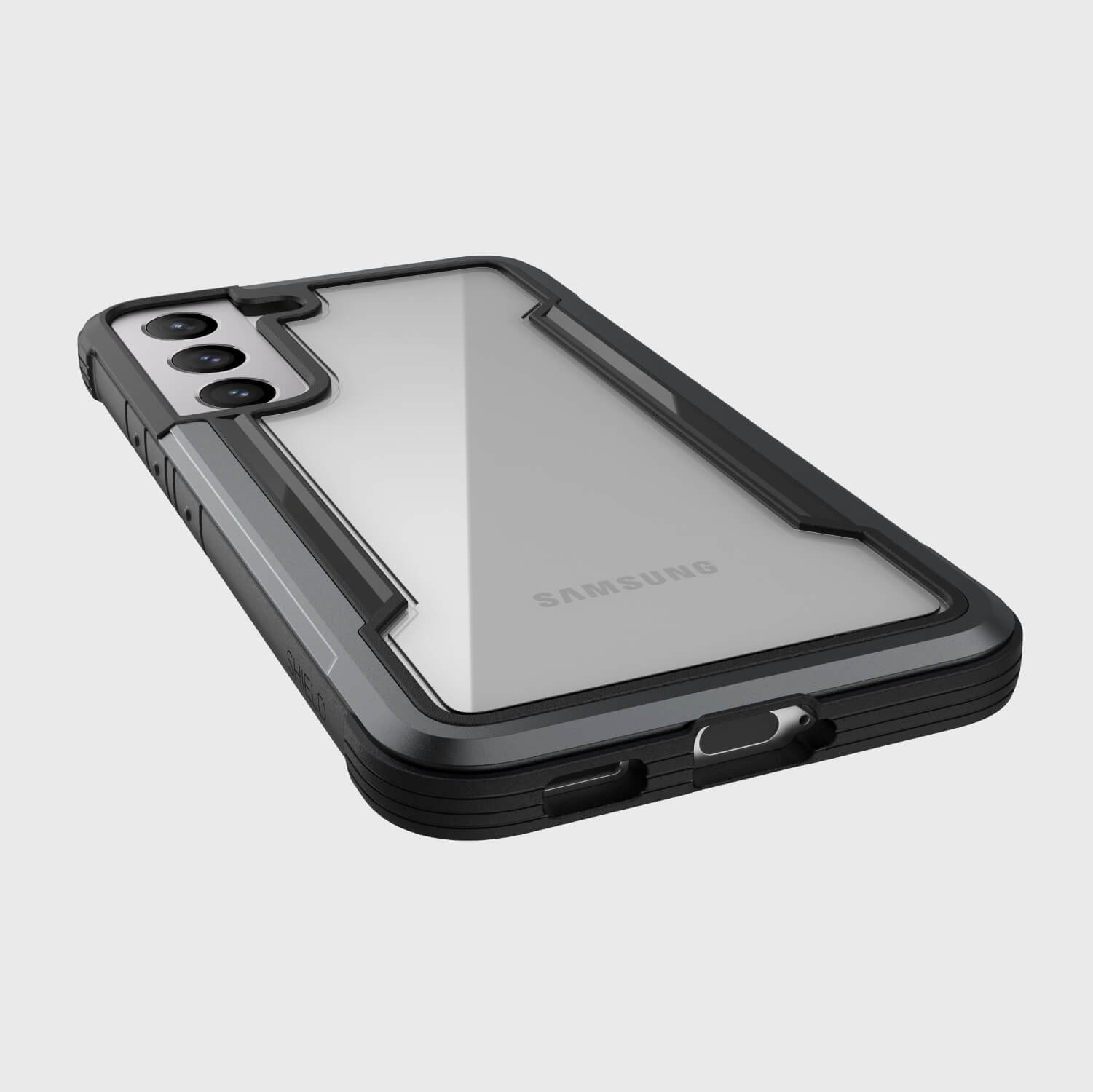 The black Raptic Samsung Galaxy S22 Case - SHIELD provides drop protection.