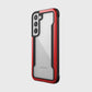 The red and black Raptic Samsung Galaxy S22 Case - SHIELD provides drop protection.