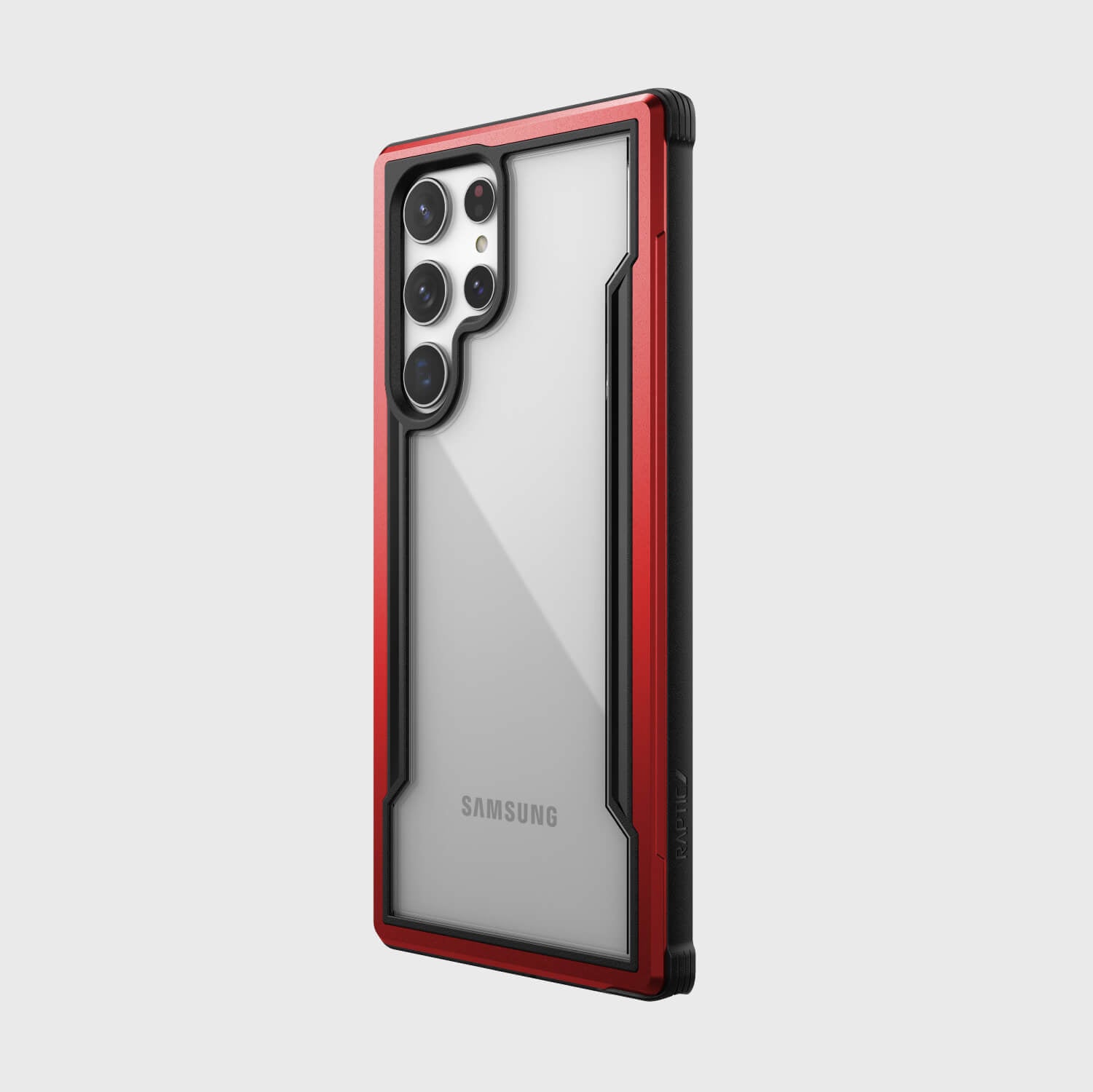 A red Raptic Samsung Galaxy S22 Ultra Case.