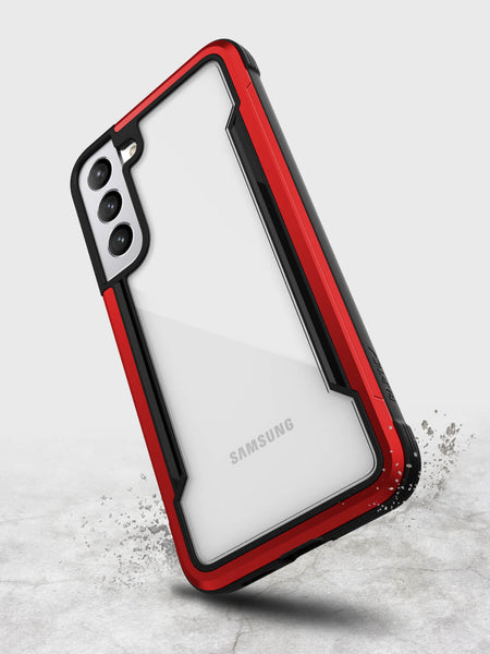 The Raptic Samsung Galaxy S23+ Case - SHIELD is red and white.