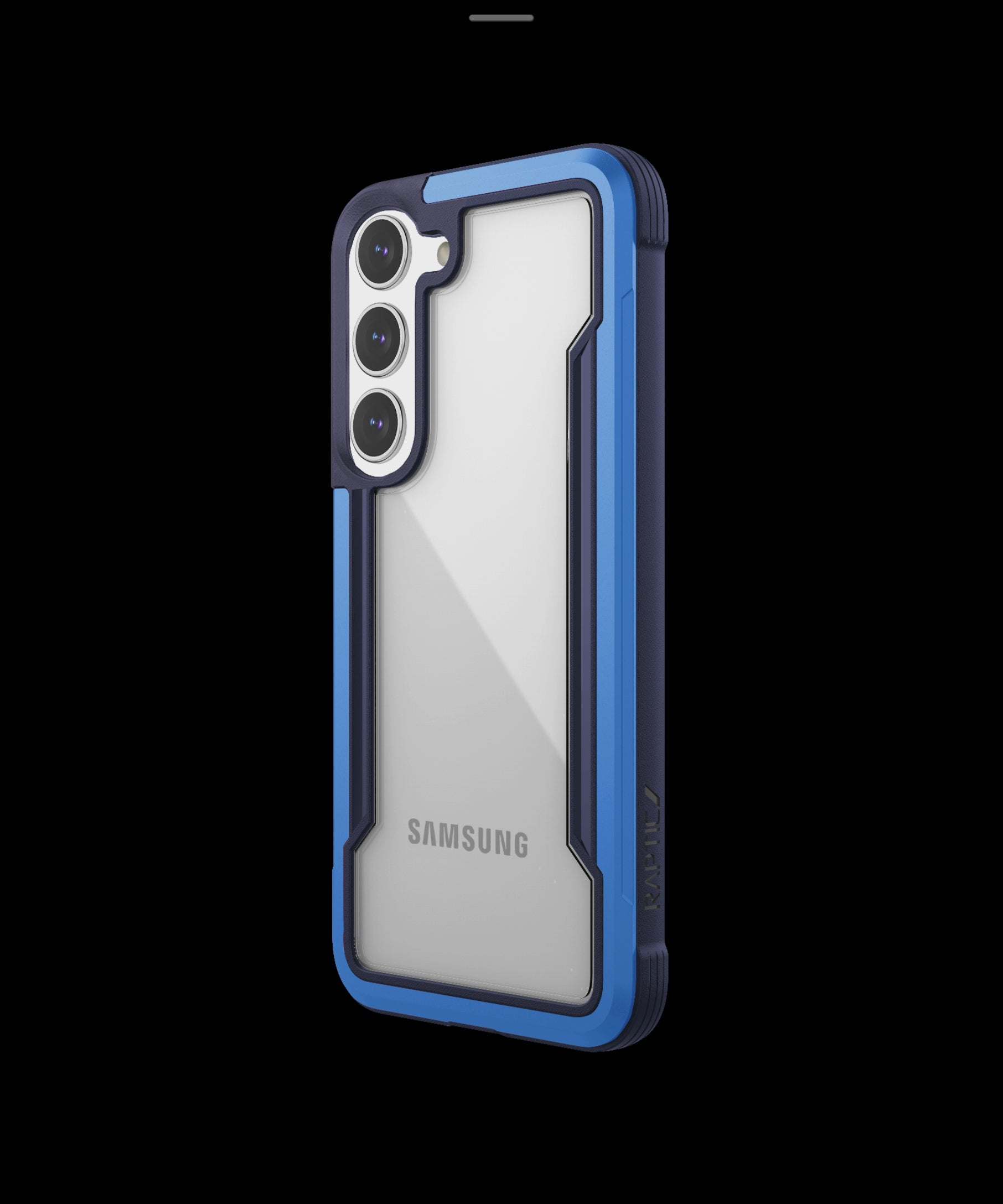 The Raptic Samsung Galaxy S23+ Case - SHIELD is shown in blue.