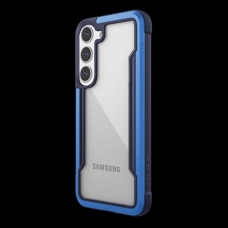 The Raptic Samsung Galaxy S23+ Case - SHIELD is shown in blue.