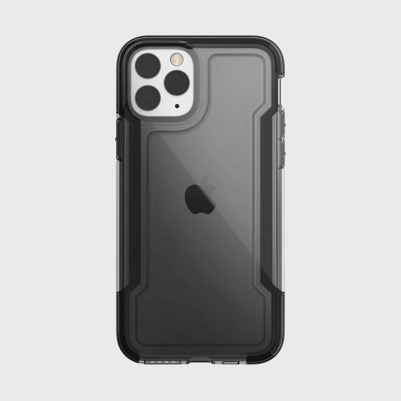 The Raptic iPhone 11 Pro Case - CLEAR offers a clear and black design with a raised edge, featuring drop protection and shock absorption, perfectly suited for the triple camera system.