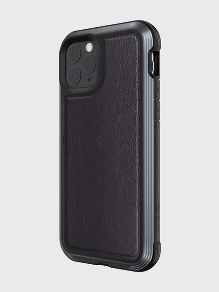 Raptic's iPhone 11 Pro Max Case - LUX, shown from the back, features an impact-resistant polycarbonate build with a textured finish. Its sleek design ensures robust protection and wireless charging compatibility.