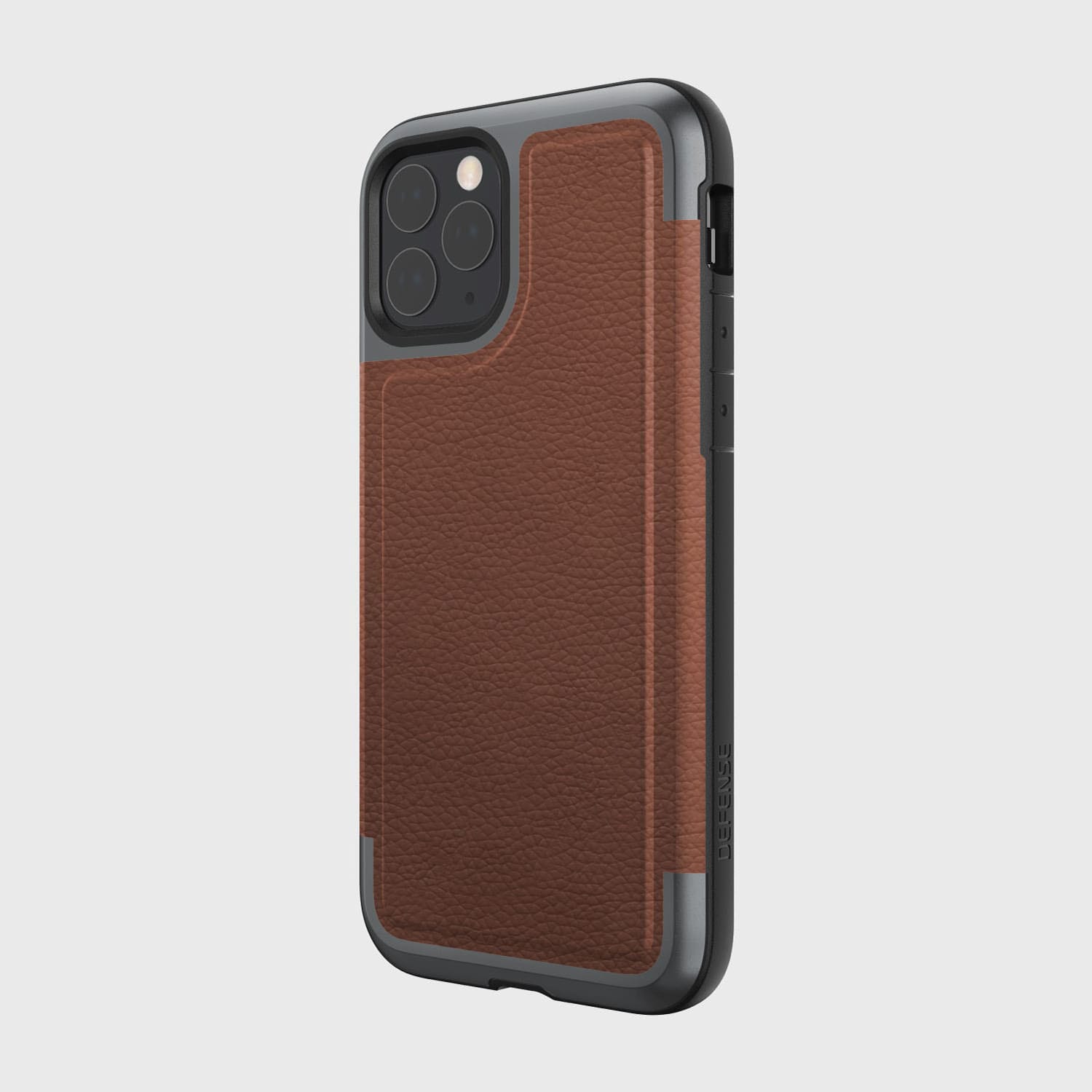 A brown leather protective case for iPhone 11 Pro with drop protection - the iPhone 11 Pro Case - Prime by Raptic.