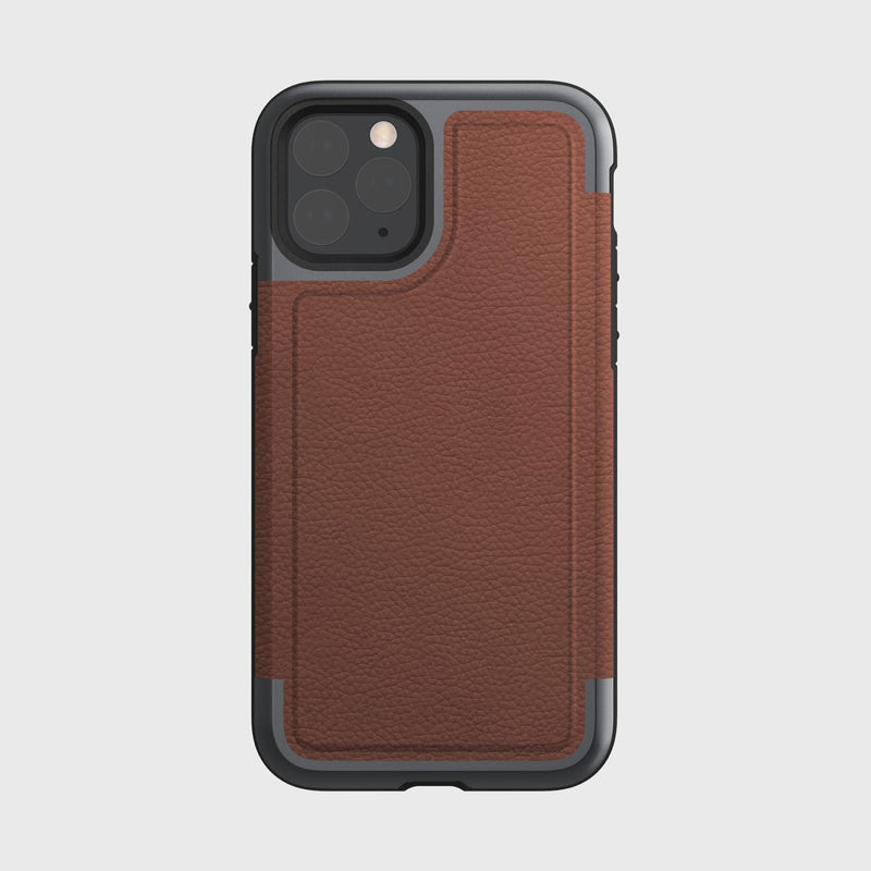 A protective brown leather case for the iPhone 11 Pro that offers drop protection - Raptic's iPhone 11 Pro Case - Prime.