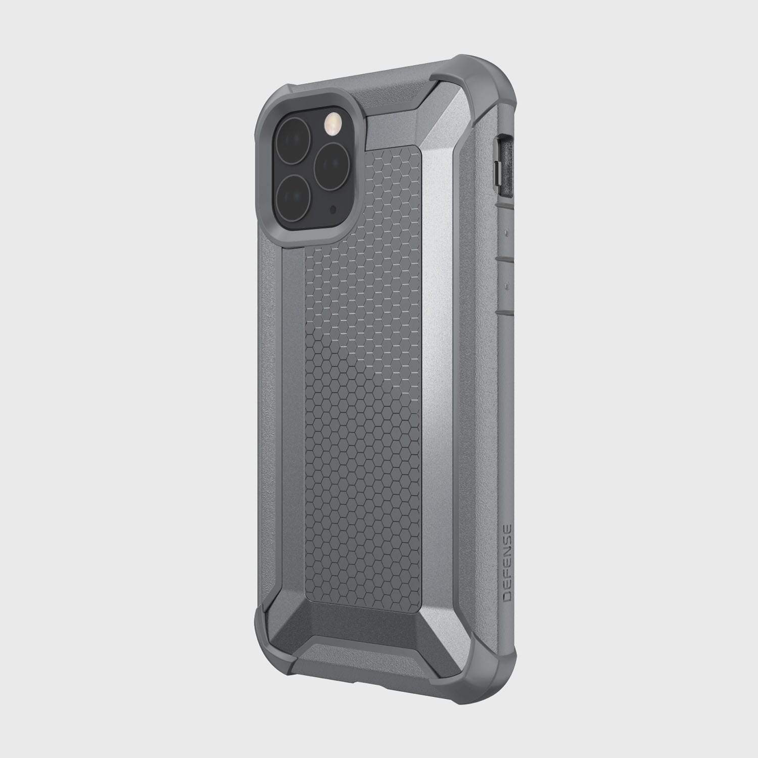 Capture the back view of the Raptic Tactical protective iPhone 11 Pro Max case showcasing its shock-absorbing rubber exterior and military-grade durability as per Military Standard MIL-STD-810G.
