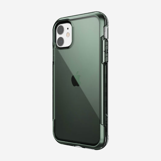 A green Raptic AIR iPhone 11 Pro Max Case provides 13 foot drop protection.