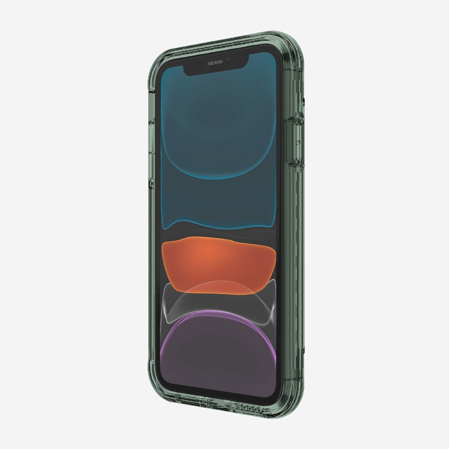The wireless charging feature of Raptic Air in an iPhone 11 Case - AIR, available in green.