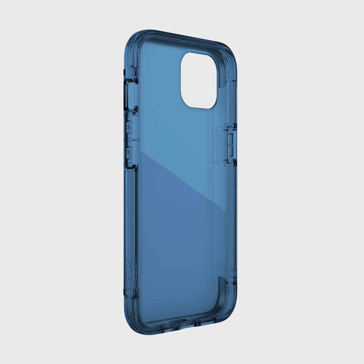 Raptic iPhone 13 Case - AIR in blue offers 13-foot drop protection and is wireless charging compatible.