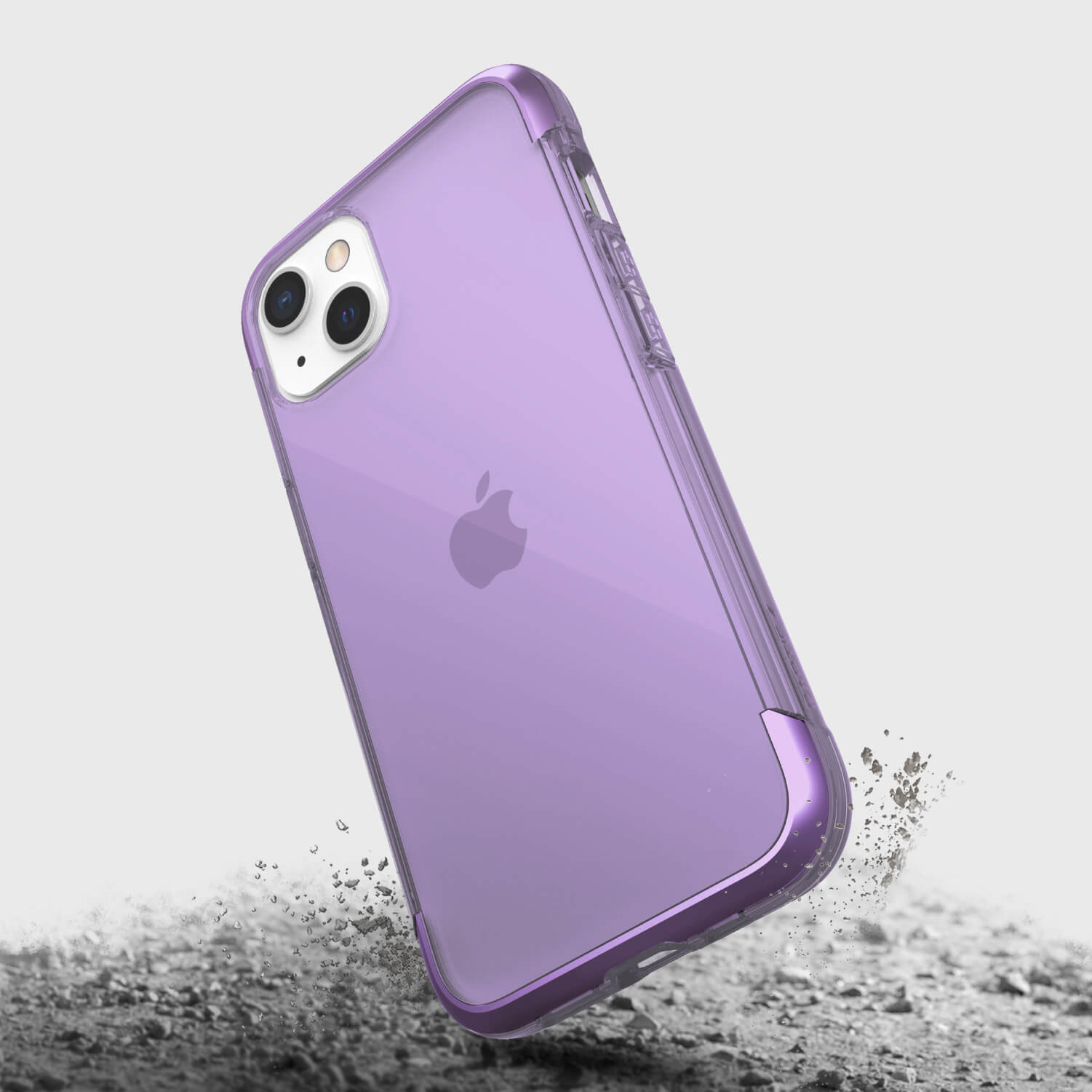A purple iPhone 13 Case - AIR with wireless charging compatibility by Raptic.