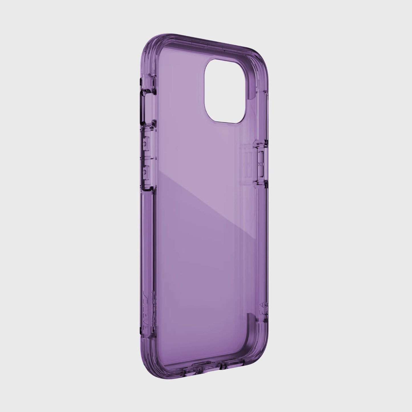 Raptic iPhone 13 Case - AIR - purple, drop proof with wireless charging compatibility.