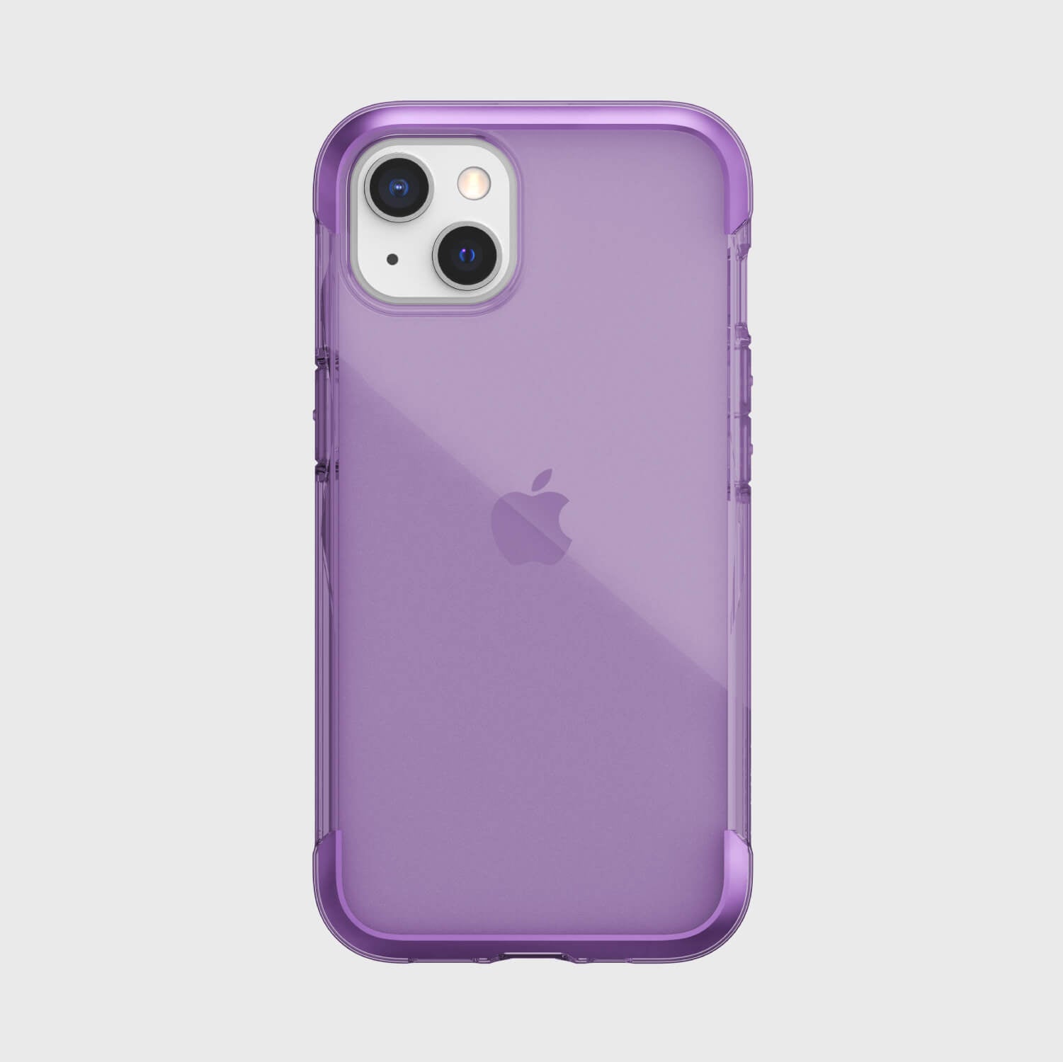 The purple iPhone 13 Case - AIR by Raptic, providing 13 foot drop protection, is showcased on a white background.